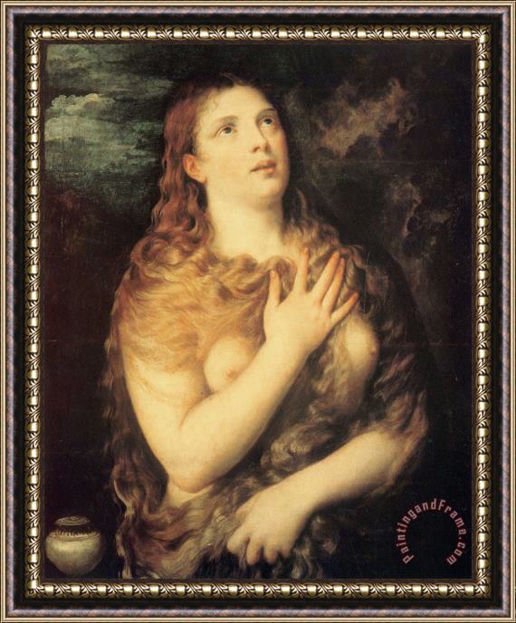 Titian Mary Magdalen Repentant Framed Painting