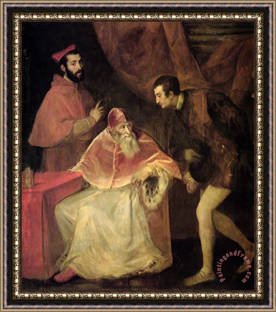 Titian Pope Paul III And Nephews Framed Painting