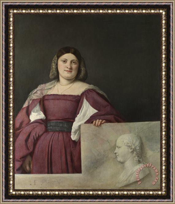Titian Portrait Of A Lady Framed Painting