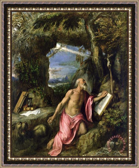 Titian Saint Jerome Framed Painting