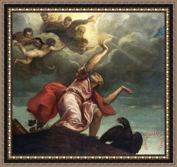 Titian Saint John The Evangelist on Patmos Framed Print