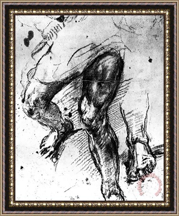 Titian Study of Legs Framed Painting