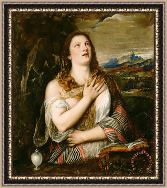 Titian The Penitent Magdalene Framed Painting