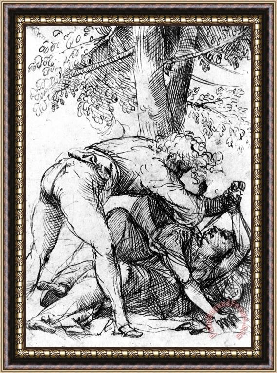 Titian The Vicious Husband Framed Painting