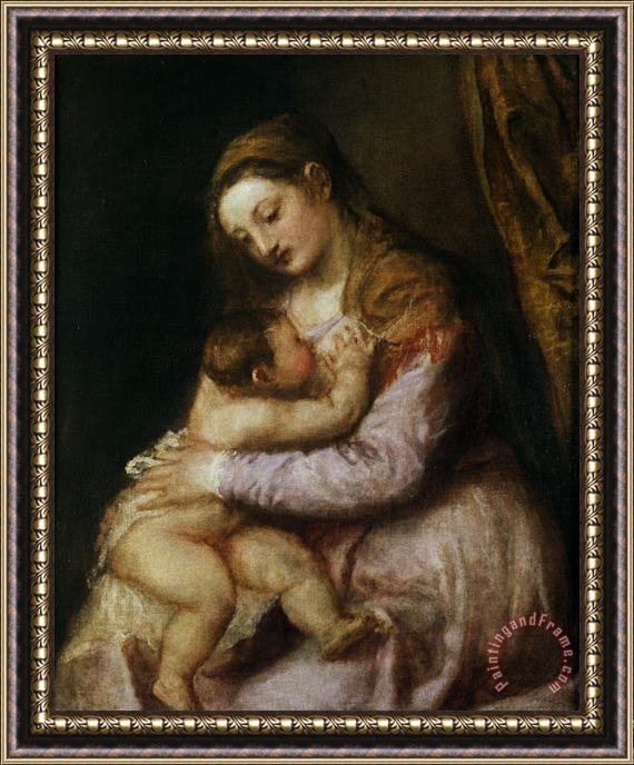 Titian The Virgin And Child Framed Painting