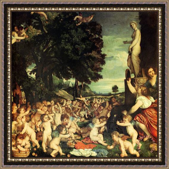 Titian The Worship of Venus Framed Painting