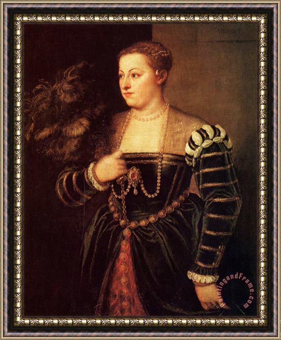 Titian Titian's Daughter, Lavinia Framed Painting