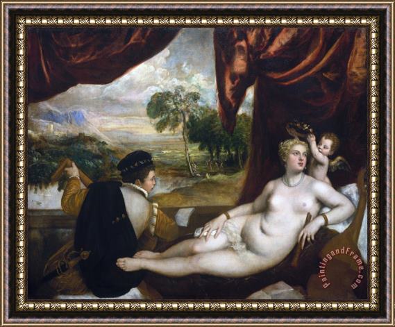 Titian Venus And The Lute Player Framed Painting