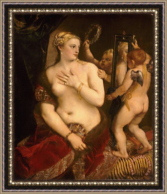 Titian Venus with a Mirror Framed Painting
