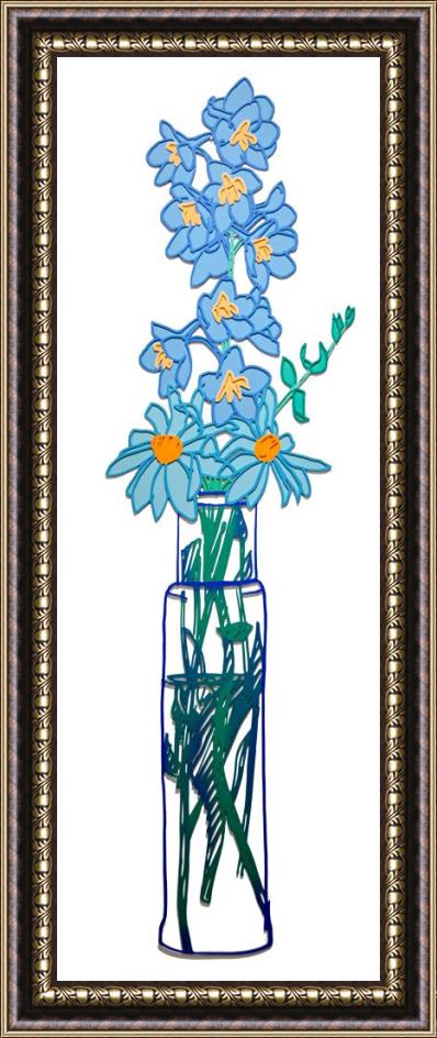 Tom Wesselmann Delphinium And Daisies, 1989 1992 Framed Painting