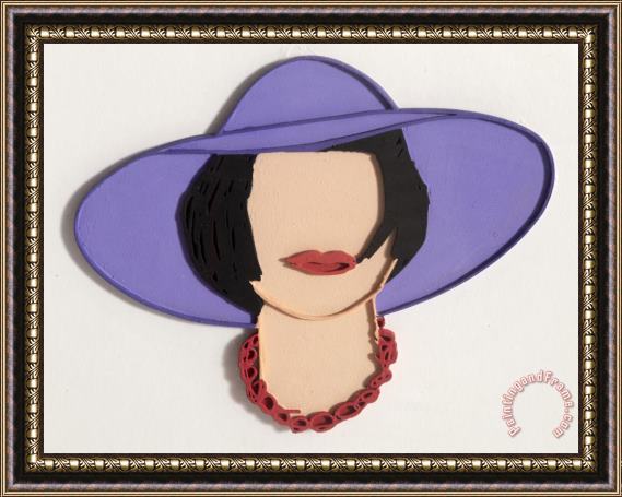 Tom Wesselmann Monica with a Purple Hat, 1985 Framed Painting