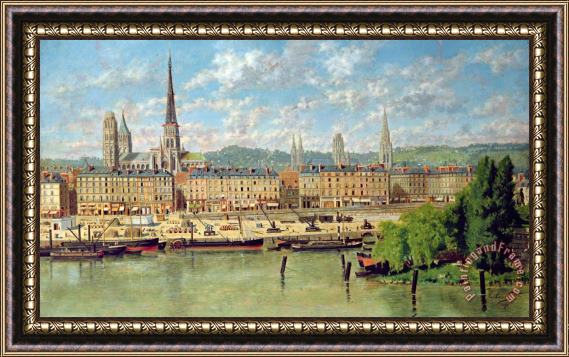 Torello Ancillotti The Port at Rouen Framed Painting