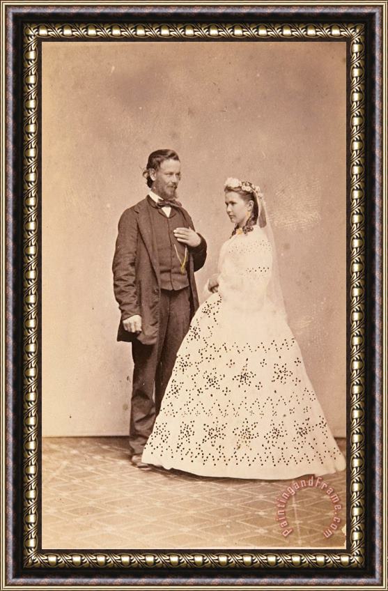 Townsend Duryea Studio Portrait of Standing Bride And Groom Framed Print