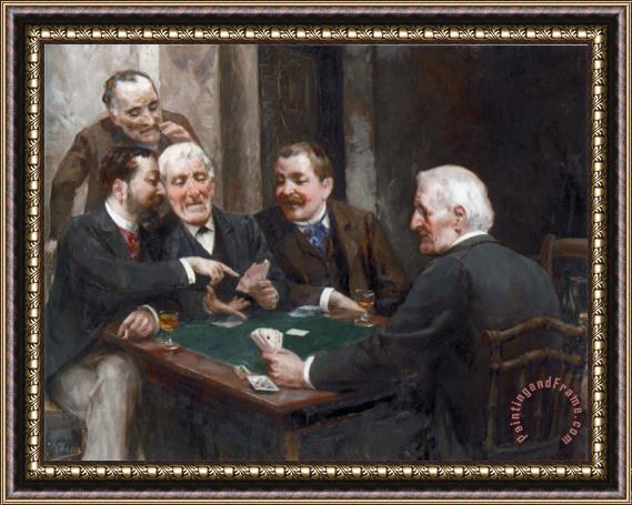 Ulpiano Checa Y Sanz The Card Players Framed Painting