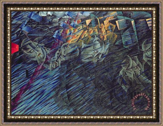 Umberto Boccioni States Of Mind Those Who Go Framed Painting
