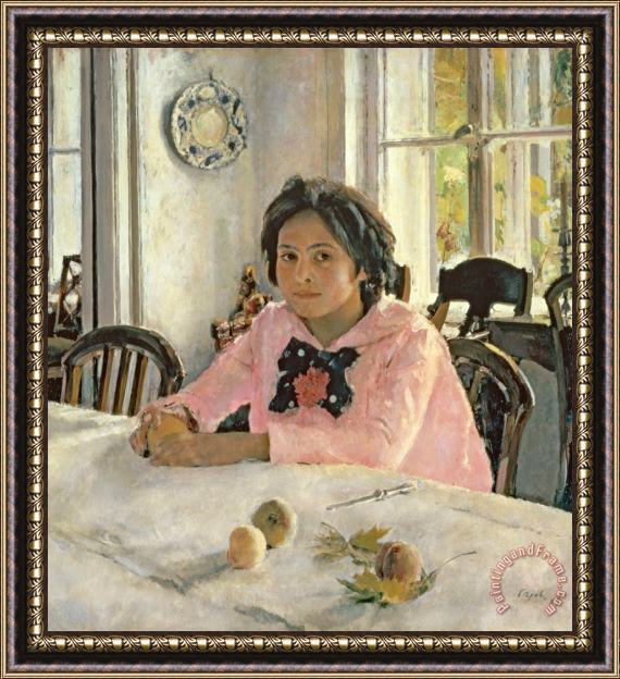 Valentin Aleksandrovich Serov Girl with Peaches Framed Painting