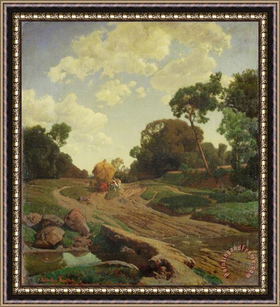 Valentin Ruths Landscape with Haywagon Framed Painting