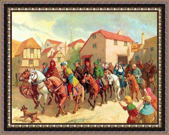 van der Syde Chaucer's Pilgrims Framed Painting