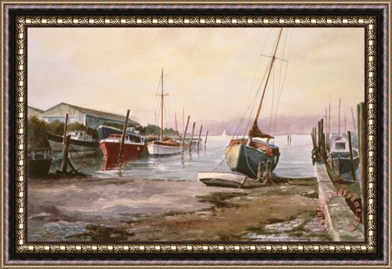 Vic Trevett Gillingham Pier On The Medway Framed Painting