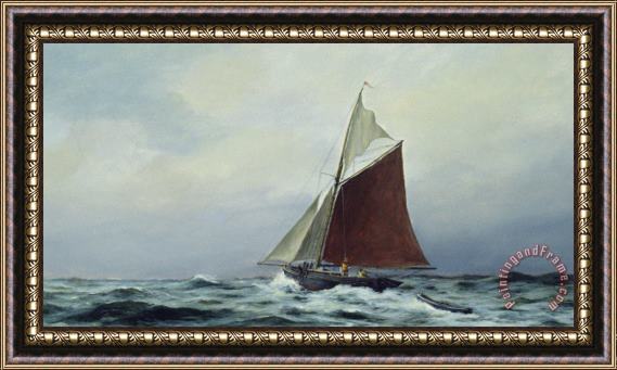 Vic Trevett Making Sail After A Blow Framed Print