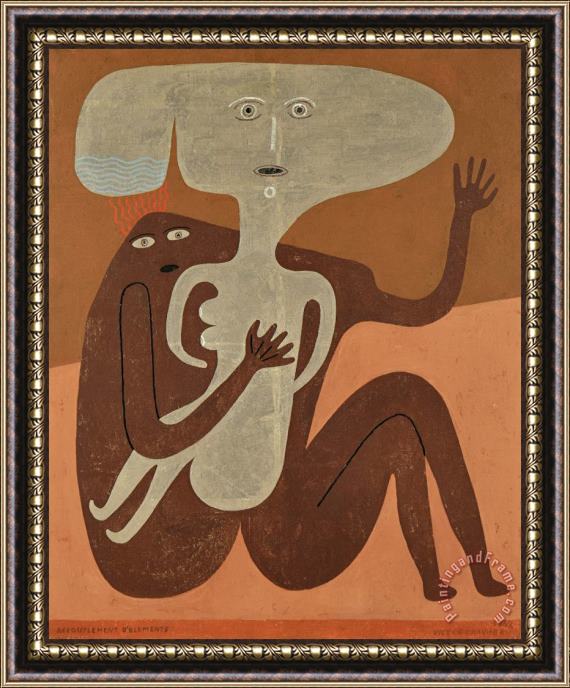 Victor Brauner Accouplement, 1962 Framed Painting