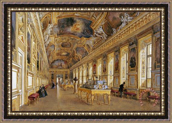 Victor Duval The Interior of The Louvre Framed Painting