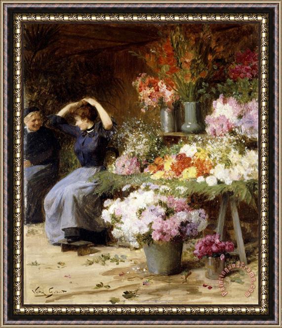 Victor Gabriel Gilbert Flower Power Framed Painting