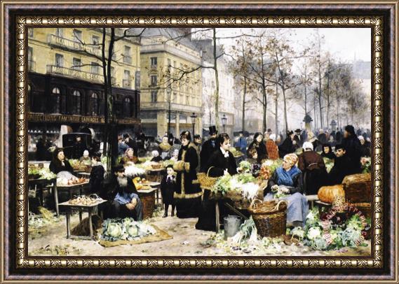 Victor Gabriel Gilbert Market Day Framed Painting
