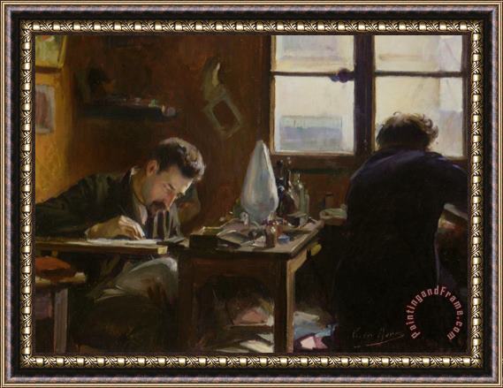 Victor Marec Emile Galle in His Studio Framed Painting