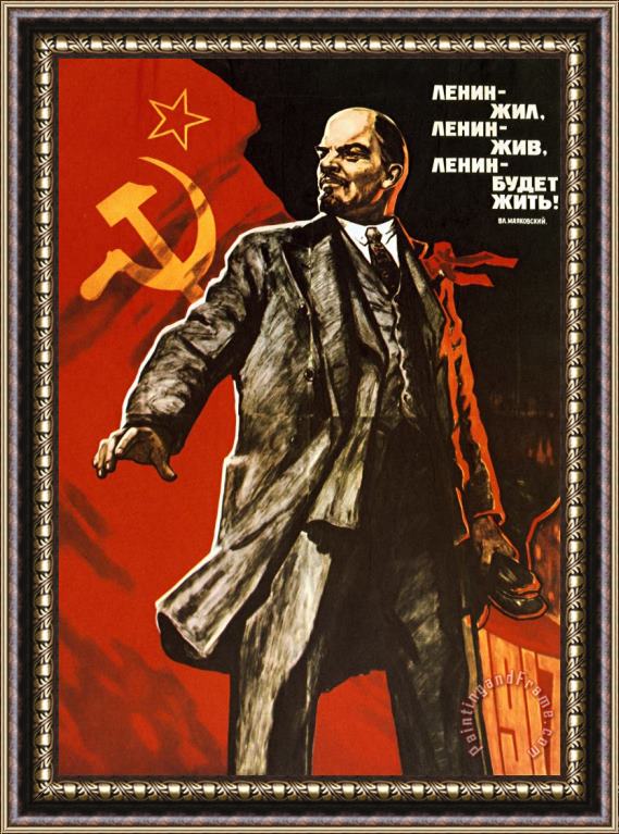 Viktor Semenovich Ivanov Lenin Lived Lenin Lives Long Live Lenin Framed Print