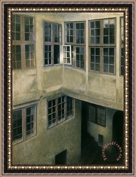Vilhelm Hammershoi Interior of Courtyard, Strandgade 30 Framed Painting