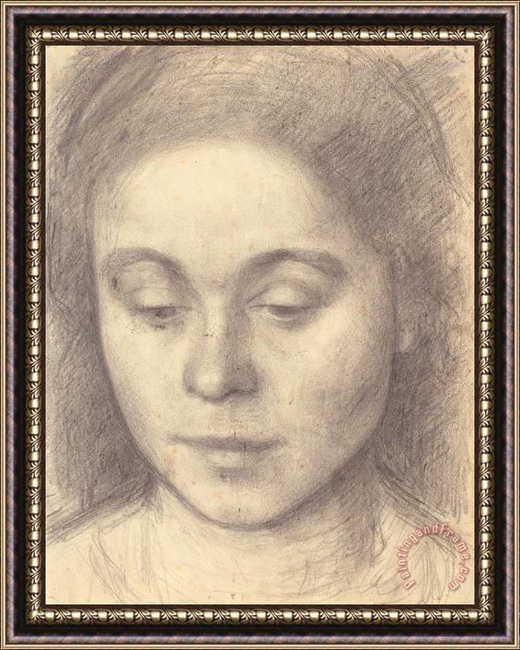 Vilhelm Hammershoi Portrait of Ida, The Artist's Wife Framed Painting