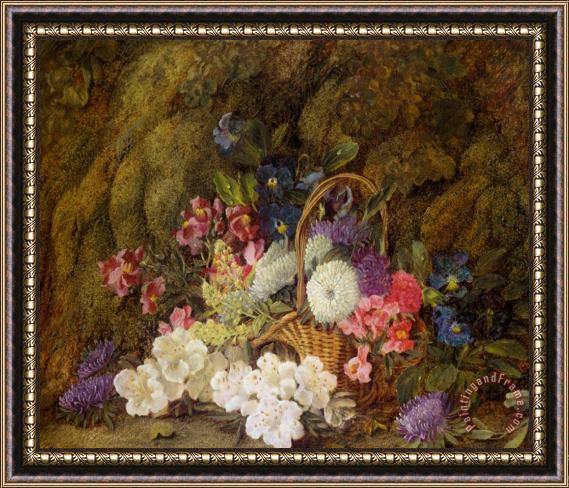 Vincent Clare Still Life with a Basket of Flowers Framed Print