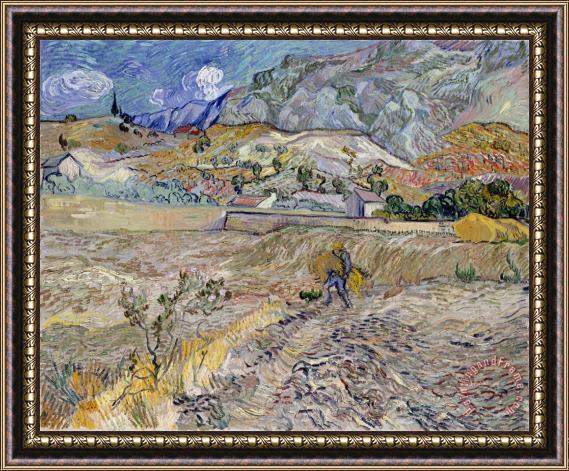 Vincent Van Gogh Landscape at Saint-Remy Framed Painting