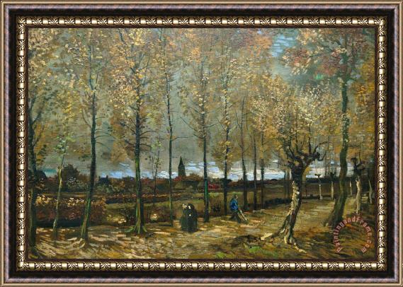 Vincent van Gogh Lane with Poplars Framed Painting