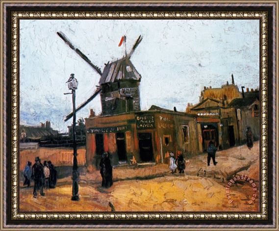 Vincent van Gogh Le Moulin De La Galette 1 Framed Painting