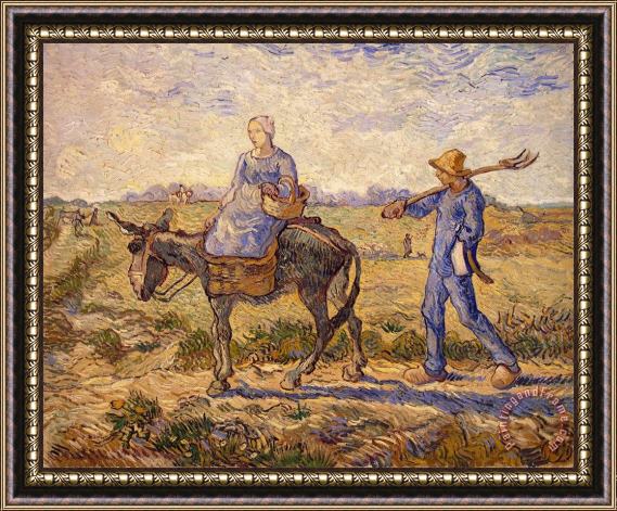 Vincent Van Gogh Morning going out to work Framed Painting