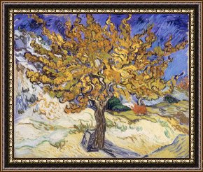 Olive Trees And Poppies Framed Paintings - Mulberry Tree by Vincent Van Gogh