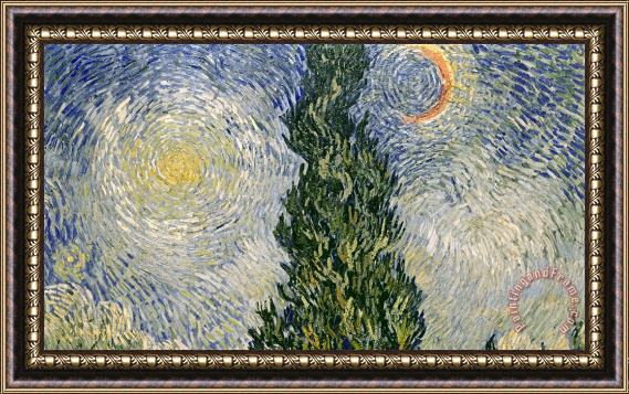 Vincent van Gogh Road With Cypresses Framed Print