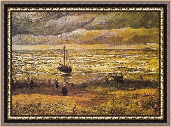 Vincent van Gogh Scheveningen Beach in Stormy Weather Framed Print