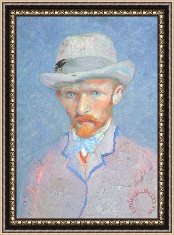 Vincent van Gogh Self-portrait With Gray Felt Hat Framed Painting
