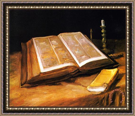 Vincent van Gogh Still Life with Bible Framed Painting