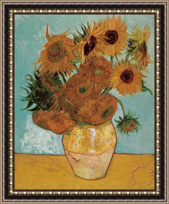 Vincent van Gogh Sunflowers Framed Painting