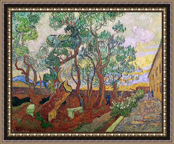 Vincent van Gogh The Garden Of St Pauls Hospital At St. Remy Framed Painting