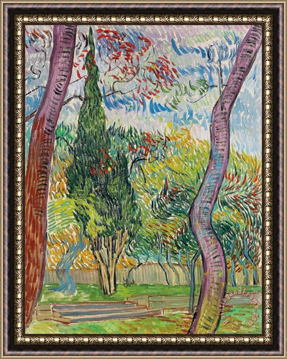 Vincent van Gogh The Garden Of St Pauls Hospital Framed Print
