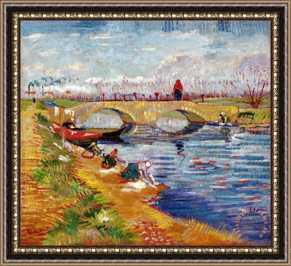 Vincent van Gogh The Gleize Bridge over the Vigneyret Canal Framed Painting