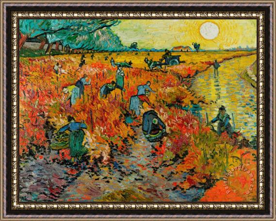 Vincent van Gogh The Red Vineyard Framed Painting