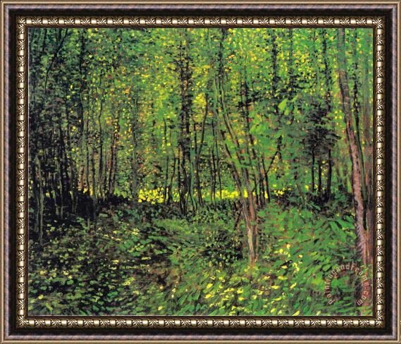 Vincent van Gogh Trees And Underwood Framed Print