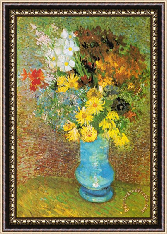 Vincent van Gogh Vase Mit Margeriten Und Anemonen Framed Print