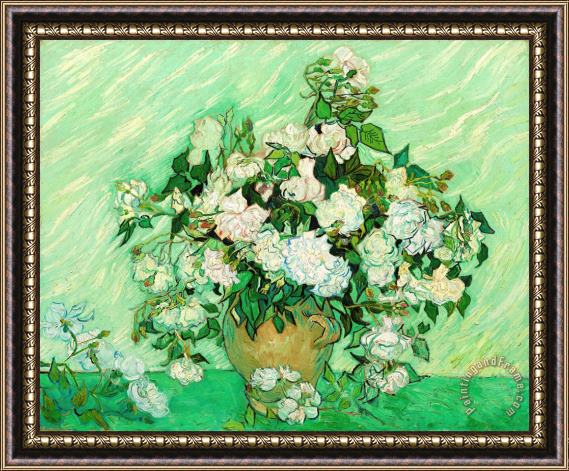 Vincent van Gogh Vase with Roses Framed Print
